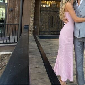 REFORMATION Bridal Liya dress in babygirl pink slip dress midi